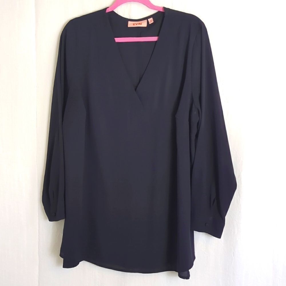 Black Blouse Size 1X EVRI